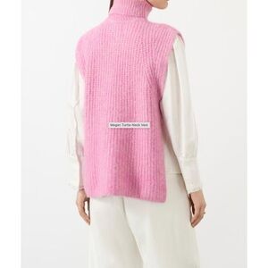Isabel Maren Etoile Megan Pink Turtleneck Sleeveless Pullover Alpaca 38